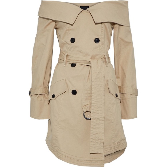 Marissa Webb Ellen Off-the-Shoulder Trench Coat - Picture 3 of 4